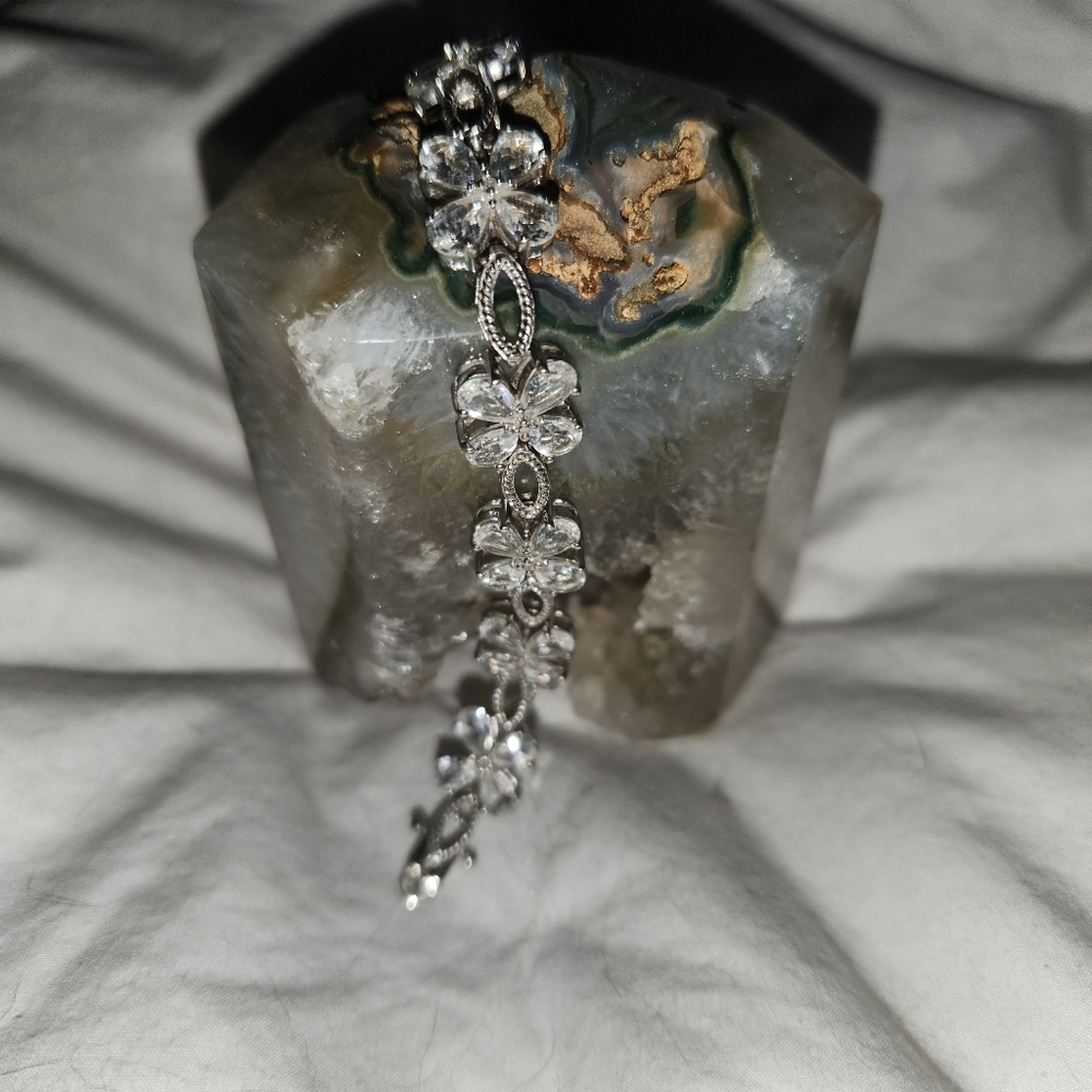 Women's 925 Cubic Zirconia Butterfly Bracelet with Safety clasp